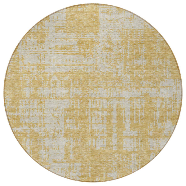 Homeroots 3' Aqua And Ivory Abstract Washable Area Rug For Indoor Outdoor Spaces - Durable And Stylish Design 8' Round Polyester 593194