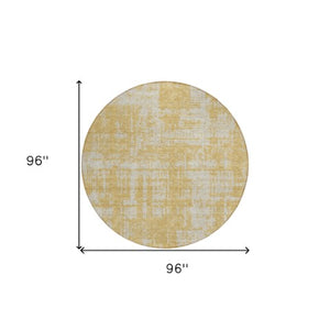 Homeroots 3' Aqua And Ivory Abstract Washable Area Rug For Indoor Outdoor Spaces - Durable And Stylish Design 8' Round Polyester 593194