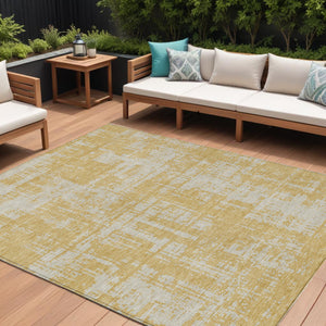 Homeroots 3' Aqua And Ivory Abstract Washable Area Rug For Indoor Outdoor Spaces - Durable And Stylish Design 10' X 14' Polyester 593197