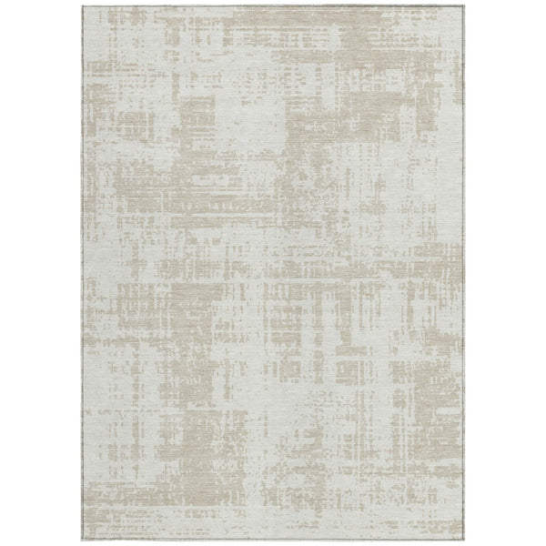 Homeroots 3' Aqua And Ivory Abstract Washable Area Rug For Indoor Outdoor Spaces - Durable And Stylish Design 9' X 12' Polyester 593208