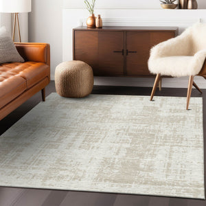 Homeroots 3' Aqua And Ivory Abstract Washable Area Rug For Indoor Outdoor Spaces - Durable And Stylish Design 9' X 12' Polyester 593208