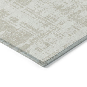 Homeroots 3' Aqua And Ivory Abstract Washable Area Rug For Indoor Outdoor Spaces - Durable And Stylish Design 10' X 14' Polyester 593209