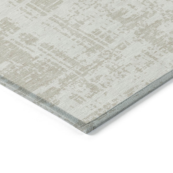 Homeroots 3' Aqua And Ivory Abstract Washable Area Rug For Indoor Outdoor Spaces - Durable And Stylish Design 10' X 14' Polyester 593209