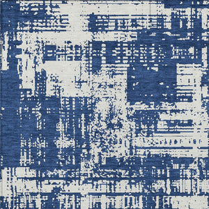 Homeroots 3' Aqua And Ivory Abstract Washable Area Rug For Indoor Outdoor Spaces - Durable And Stylish Design 3' X 5' Polyester 593210