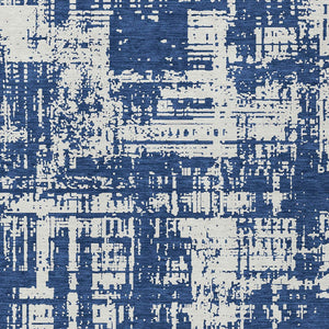 Homeroots 3' Aqua And Ivory Abstract Washable Area Rug For Indoor Outdoor Spaces - Durable And Stylish Design 5' X 8' Polyester 593211