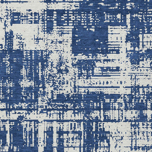 Homeroots 3' Aqua And Ivory Abstract Washable Area Rug For Indoor Outdoor Spaces - Durable And Stylish Design 8' X 10' Polyester 593213