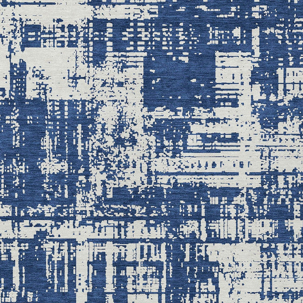 Homeroots 3' Aqua And Ivory Abstract Washable Area Rug For Indoor Outdoor Spaces - Durable And Stylish Design 8' X 10' Polyester 593213