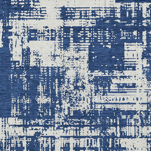 Homeroots 3' Aqua And Ivory Abstract Washable Area Rug For Indoor Outdoor Spaces - Durable And Stylish Design 9' X 12' Polyester 593214