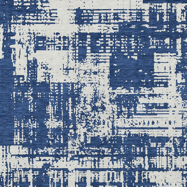 Homeroots 3' Aqua And Ivory Abstract Washable Area Rug For Indoor Outdoor Spaces - Durable And Stylish Design 9' X 12' Polyester 593214