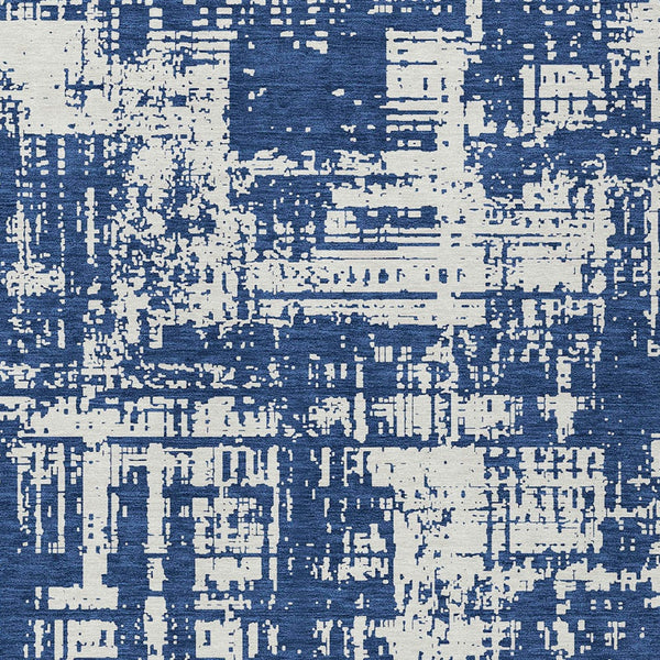 Homeroots 3' Aqua And Ivory Abstract Washable Area Rug For Indoor Outdoor Spaces - Durable And Stylish Design 10' X 14' Polyester 593215