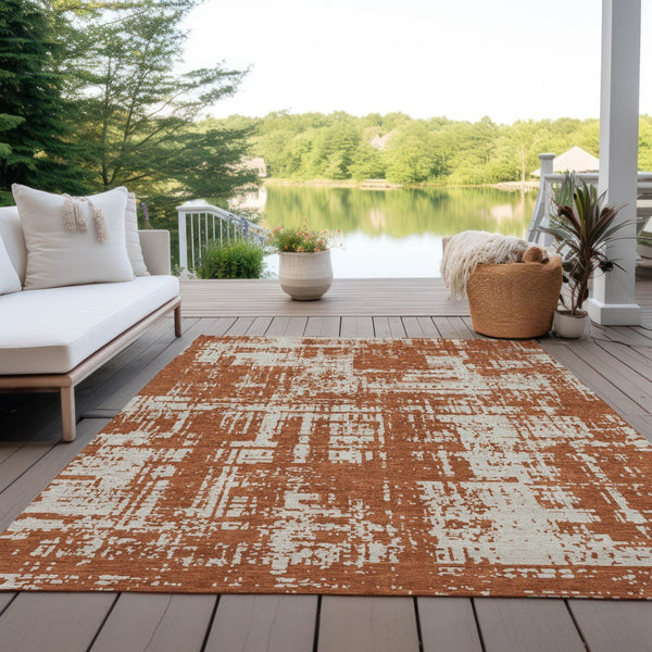 Homeroots 3' Aqua And Ivory Abstract Washable Area Rug For Indoor Outdoor Spaces - Durable And Stylish Design 3' X 5' Polyester 593216