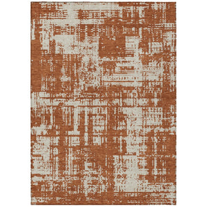 HomeRoots 5' Brown and Ivory Abstract Area Rug - Durable, Washable Design for Indoor and Outdoor Spaces 5' X 8' 593217