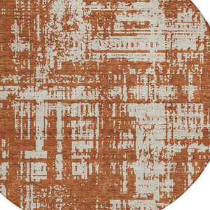 Homeroots 3' Aqua And Ivory Abstract Washable Area Rug For Indoor Outdoor Spaces - Durable And Stylish Design 8' Round Polyester 593218