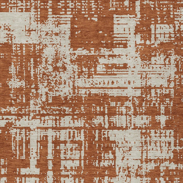 Homeroots 3' Aqua And Ivory Abstract Washable Area Rug For Indoor Outdoor Spaces - Durable And Stylish Design 8' X 10' Polyester 593219