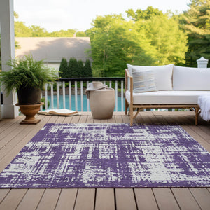 Homeroots 3' Aqua And Ivory Abstract Washable Area Rug For Indoor Outdoor Spaces - Durable And Stylish Design 3' X 5' Polyester 593222