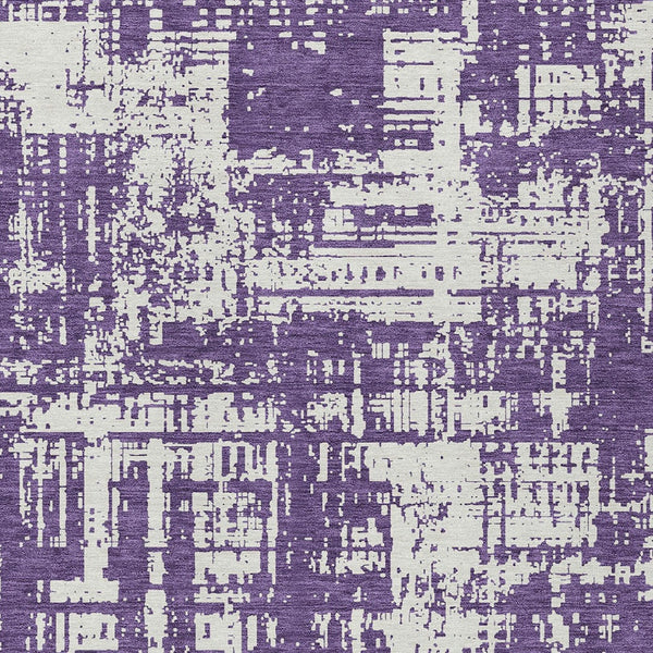 Homeroots 3' Aqua And Ivory Abstract Washable Area Rug For Indoor Outdoor Spaces - Durable And Stylish Design 8' X 10' Polyester 593225