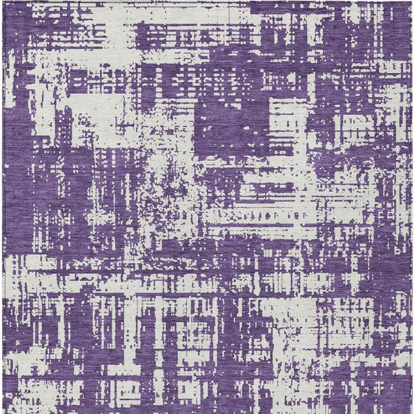 Homeroots 3' Aqua And Ivory Abstract Washable Area Rug For Indoor Outdoor Spaces - Durable And Stylish Design 8' X 10' Polyester 593225