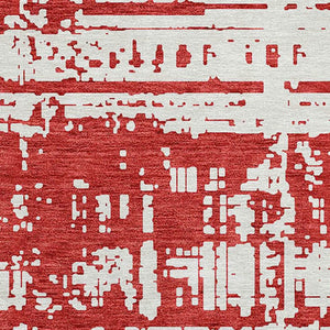 Homeroots 3' Aqua And Ivory Abstract Washable Area Rug For Indoor Outdoor Spaces - Durable And Stylish Design 8' Round Polyester 593230