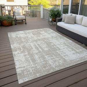 Homeroots 3' Aqua And Ivory Abstract Washable Area Rug For Indoor Outdoor Spaces - Durable And Stylish Design 3' X 5' Polyester 593234