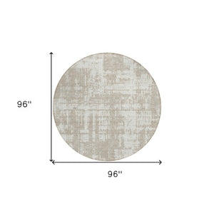 Homeroots 3' Aqua And Ivory Abstract Washable Area Rug For Indoor Outdoor Spaces - Durable And Stylish Design 8' Round Polyester 593236