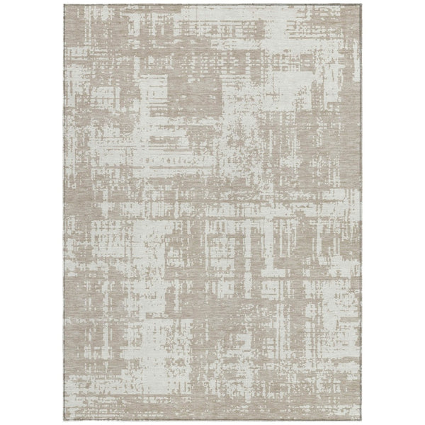 Homeroots 3' Aqua And Ivory Abstract Washable Area Rug For Indoor Outdoor Spaces - Durable And Stylish Design 9' X 12' Polyester 593238