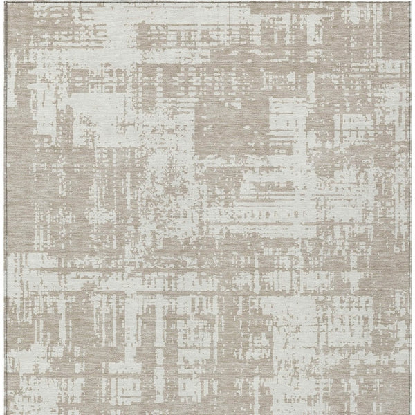 Homeroots 3' Aqua And Ivory Abstract Washable Area Rug For Indoor Outdoor Spaces - Durable And Stylish Design 9' X 12' Polyester 593238