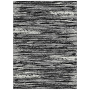 Homeroots 3' Beige Brown Ivory Striped Washable Area Rug - Durable Indoor Outdoor Accent For Any Space 5' X 8' Polyester 593247