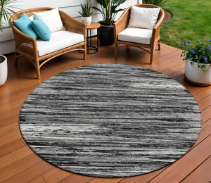 Homeroots 3' Beige Brown Ivory Striped Washable Area Rug - Durable Indoor Outdoor Accent For Any Space 8' Round Polyester 593248