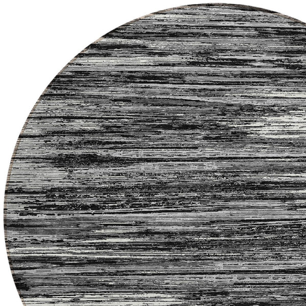 Homeroots 3' Beige Brown Ivory Striped Washable Area Rug - Durable Indoor Outdoor Accent For Any Space 8' Round Polyester 593248