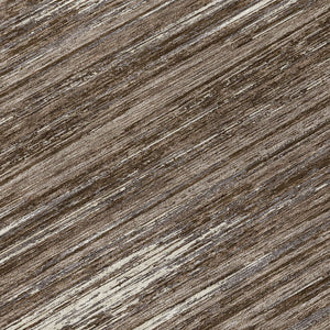 Homeroots 3' Beige Brown Ivory Striped Washable Area Rug - Durable Indoor Outdoor Accent For Any Space 8' Round Polyester 593254