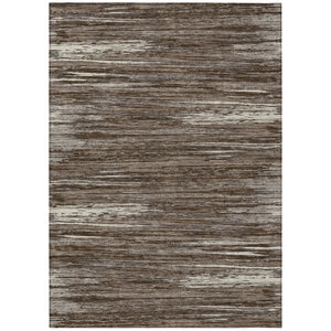 HomeRoots 5' Durable Brown and Ivory Striped Indoor Outdoor Area Rug – Stylish, Washable, and Easy to Clean 8' X 10' 593255