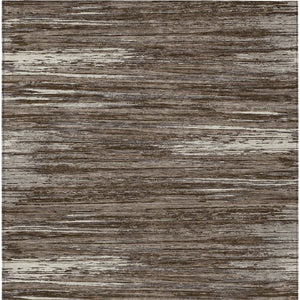 Homeroots 3' Beige Brown Ivory Striped Washable Area Rug - Durable Indoor Outdoor Accent For Any Space 10' X 14' Polyester 593257