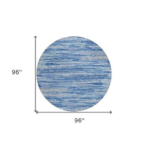 Homeroots 3' Beige Brown Ivory Striped Washable Area Rug - Durable Indoor Outdoor Accent For Any Space 8' Round Polyester 593260