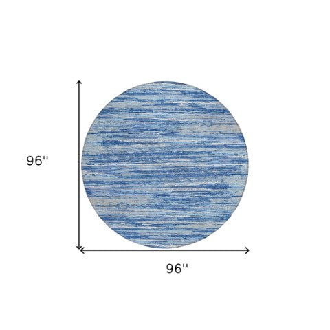 Homeroots 3' Beige Brown Ivory Striped Washable Area Rug - Durable Indoor Outdoor Accent For Any Space 8' Round Polyester 593260