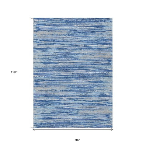 Homeroots 3' Beige Brown Ivory Striped Washable Area Rug - Durable Indoor Outdoor Accent For Any Space 8' X 10' Polyester 593261