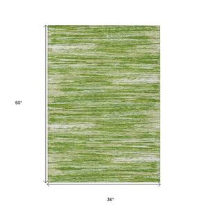 Homeroots 3' Beige Brown Ivory Striped Washable Area Rug - Durable Indoor Outdoor Accent For Any Space 3' X 5' Polyester 593264