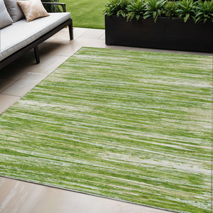 Homeroots 3' Beige Brown Ivory Striped Washable Area Rug - Durable Indoor Outdoor Accent For Any Space 5' X 8' Polyester 593265