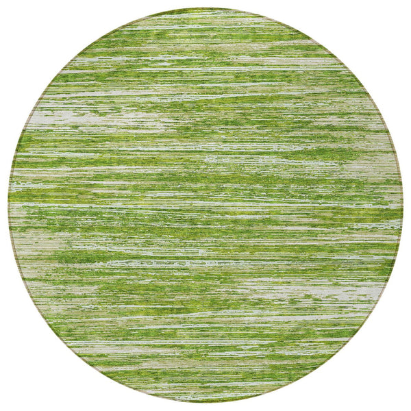 Homeroots 3' Beige Brown Ivory Striped Washable Area Rug - Durable Indoor Outdoor Accent For Any Space 8' Round Polyester 593266