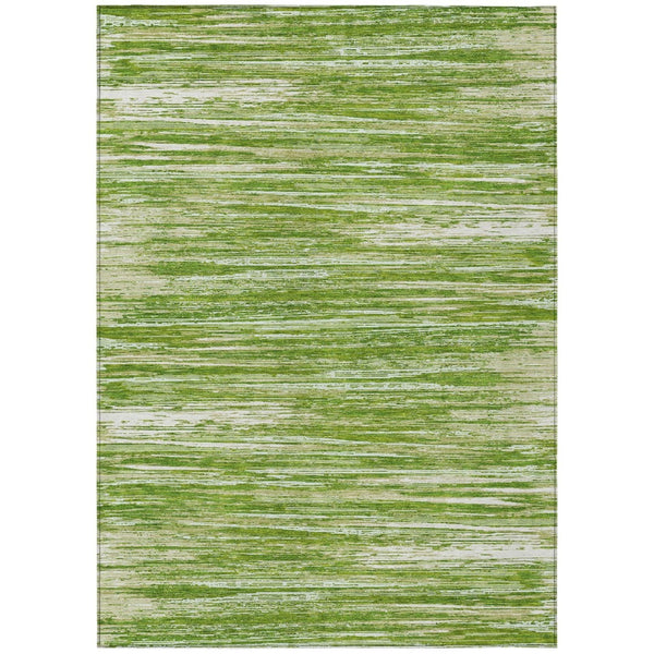 HomeRoots 9' Green and Ivory Striped Washable Area Rug for Indoor and Outdoor Use - Durable, Stylish, Easy Care 9' X 12' 593268