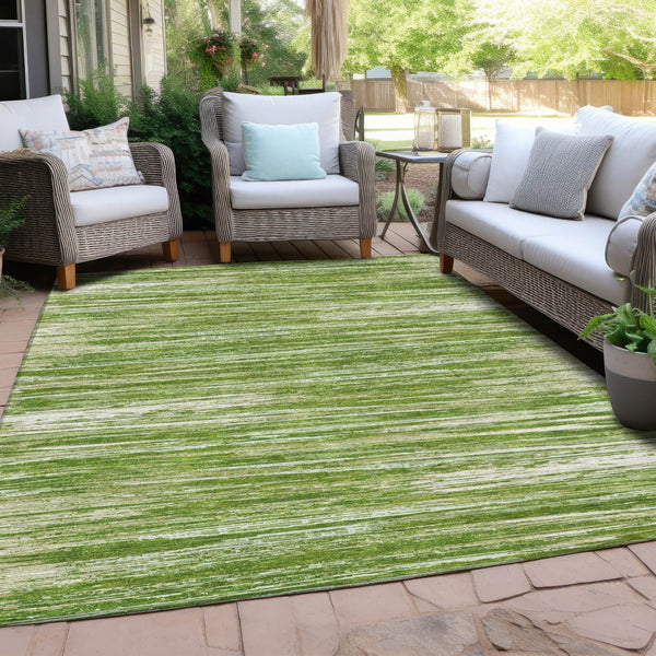 Homeroots 3' Beige Brown Ivory Striped Washable Area Rug - Durable Indoor Outdoor Accent For Any Space 10' X 14' Polyester 593269