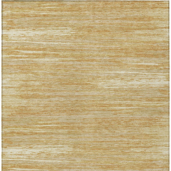 Homeroots 3' Beige Brown Ivory Striped Washable Area Rug - Durable Indoor Outdoor Accent For Any Space 5' X 8' Polyester 593271