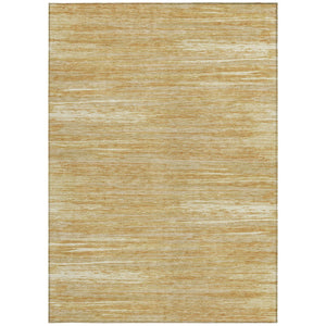 Homeroots 3' Beige Brown Ivory Striped Washable Area Rug - Durable Indoor Outdoor Accent For Any Space 9' X 12' Polyester 593274