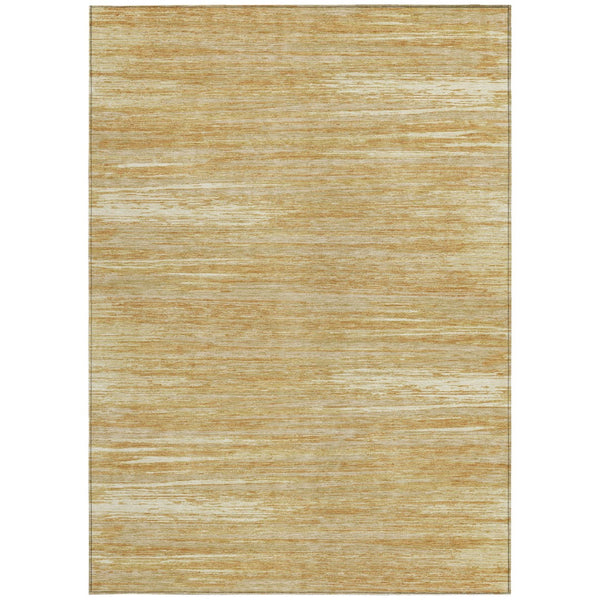 Homeroots 3' Beige Brown Ivory Striped Washable Area Rug - Durable Indoor Outdoor Accent For Any Space 9' X 12' Polyester 593274