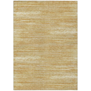 HomeRoots 9' Gold Gray and Ivory Striped Washable Area Rug – Stylish, Durable Design for Indoor and Outdoor Use 9' X 12' 593274