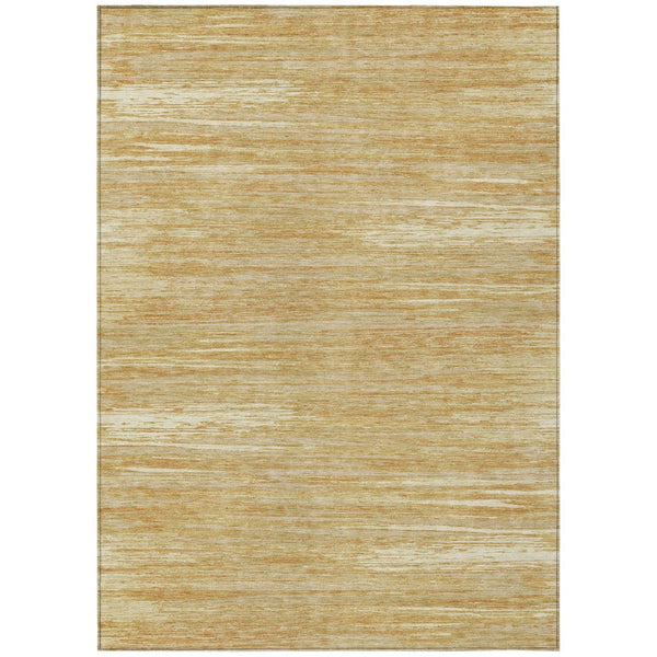 HomeRoots 9' Gold Gray and Ivory Striped Washable Area Rug – Stylish, Durable Design for Indoor and Outdoor Use 9' X 12' 593274