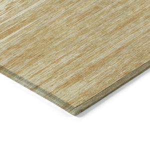 Homeroots 3' Beige Brown Ivory Striped Washable Area Rug - Durable Indoor Outdoor Accent For Any Space 9' X 12' Polyester 593274