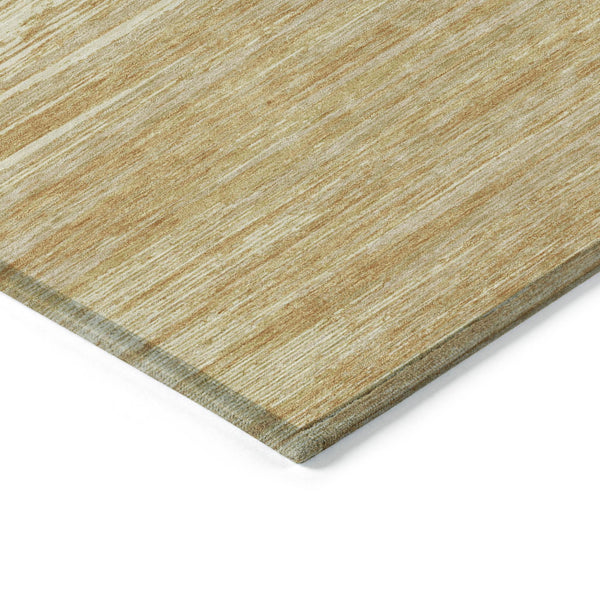 Homeroots 3' Beige Brown Ivory Striped Washable Area Rug - Durable Indoor Outdoor Accent For Any Space 10' X 14' Polyester 593275