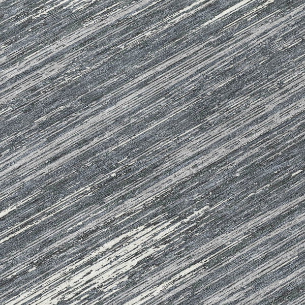 HomeRoots 5' Stylish Gray and Ivory Striped Washable Area Rug for Indoor and Outdoor Spaces, Durable & Versatile 8' Round 593278
