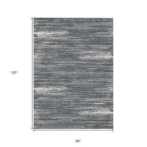 Homeroots 3' Beige Brown Ivory Striped Washable Area Rug - Durable Indoor Outdoor Accent For Any Space 8' X 10' Polyester 593279