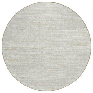 HomeRoots 5' Ivory and Gray Striped Area Rug - Durable, Washable Design for Indoor and Outdoor Spaces 8' Round 593284